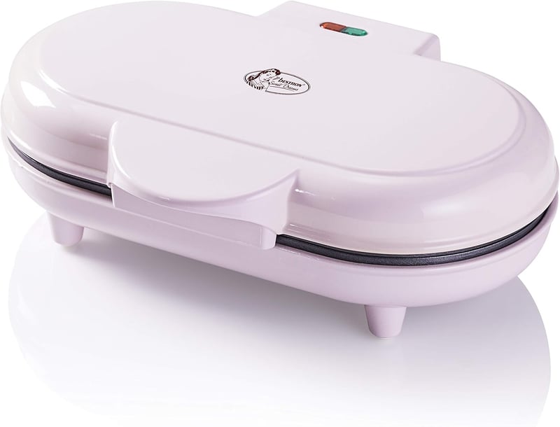 Bestron Dupla Gofrisütő Szív Alakú Wafflekhez, Tapadásmentes Bevonattal, 1000W, Rózsaszín