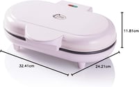 Bestron Dupla Gofrisütő Szív Alakú Wafflekhez, Tapadásmentes Bevonattal, 1000W, Rózsaszín 6