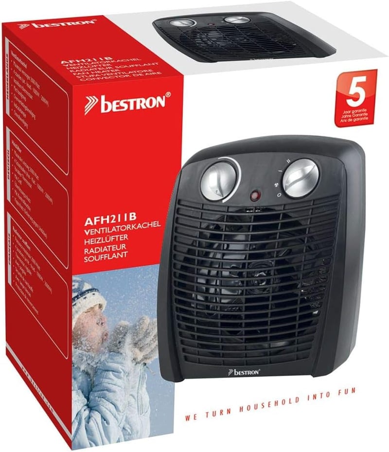 Bestron Elektromos Fűtőtest Fekete - Gyors Melegítés
