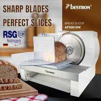 Bestron kenyérszeletelő, rozsdamentes acél penge, 0-20 mm vágásvastagság - fehér 2