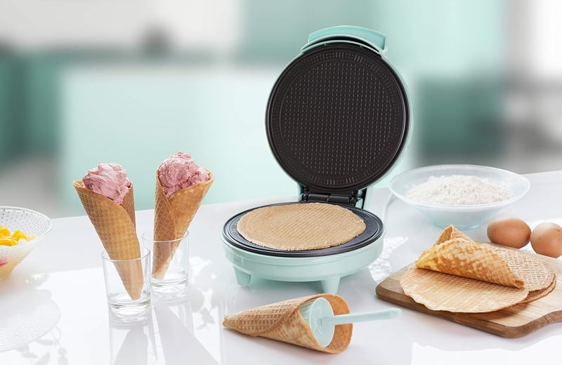 Bestron Kúpgofri Sütő 700W Tapadásmentes Menta Zöld Gofrisütő