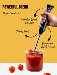 Bestron Merülőmixer 2 Fokozat Rozsdamentes Acél Ergonomikus Fogantyú Fekete 3