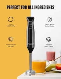 Bestron Merülőmixer 2 Fokozat Rozsdamentes Acél Ergonomikus Fogantyú Fekete 5