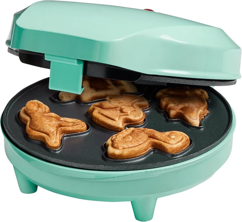 Bestron Mini Dino Dinoszaurusz Gofrisütő Keksz Sütővas 700W Menta