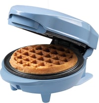 Bestron Mini Gofrisütő Klasszikus Gofrihoz, Antilengő Bevonattal, Retro Kék Design, 550W 1
