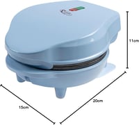 Bestron Mini Gofrisütő Klasszikus Gofrihoz, Antilengő Bevonattal, Retro Kék Design, 550W 6