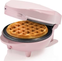 Bestron Mini Gofrisütő Klasszikus Gofrihoz, Tapadásmentes Bevonattal, Retro Design, 550W, Rózsaszín 1