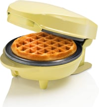 Bestron Mini Gofrisütő Retro Sárga 550W Antilengő Bevonattal 1