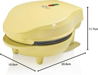Bestron Mini Gofrisütő Retro Sárga 550W Antilengő Bevonattal 9