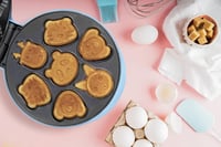 Bestron Mini Sütikészítő Gofrisütő Állat Mintás Tapadásmentes Bevonattal 700W Kék 4
