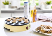 Bestron Poffertjes készülék retro design sárga 800W antilengő bevonattal 4