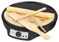 Aparat de făcut clătite Bestron Retro cu diametrul de 30 cm, strat antiaderent, distribuitor de aluat și spatulă, 1000 W, negru 2
