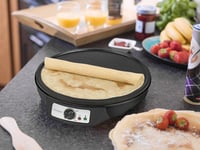 Aparat de făcut clătite Bestron Retro cu diametrul de 30 cm, strat antiaderent, distribuitor de aluat și spatulă, 1000 W, negru 3