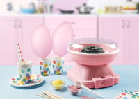 Bestron Retro Vattacukor Készülék Otthonhoz, 10 Pálcikával és Mérőkanállal, Gyerekzsúrhoz, Rózsaszín 4