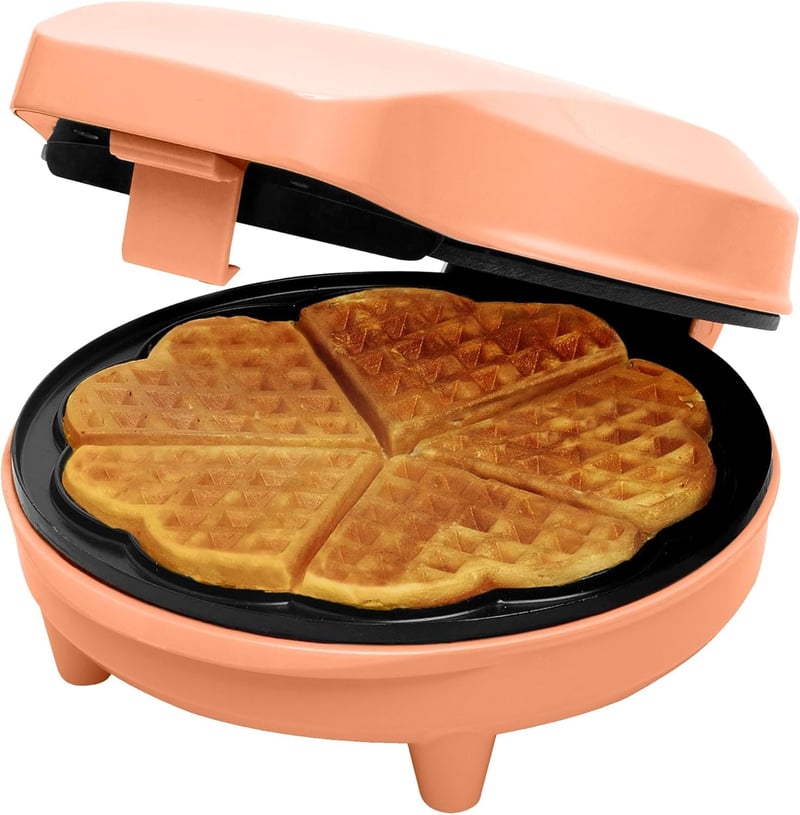 Bestron szív alakú gofrisütő narancssárga, 700W, tapadásmentes bevonattal