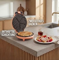 Bestron szív alakú gofrisütő narancssárga, 700W, tapadásmentes bevonattal 6