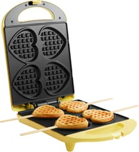 Bestron szív alakú gofrisütő sárga fogantyúval 1