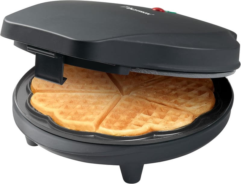 Bestron szívforma gofrisütő, 700W, antilengő bevonattal, fekete