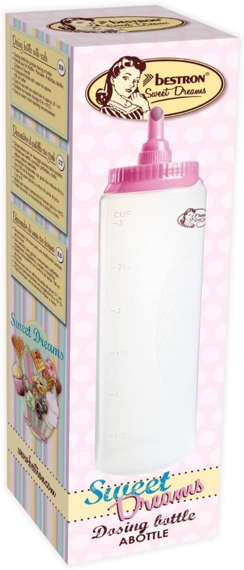 Bestron Tészta Adagoló Mérleg 700ml Palacsinta Fánk Muffin Tésztához Fehér