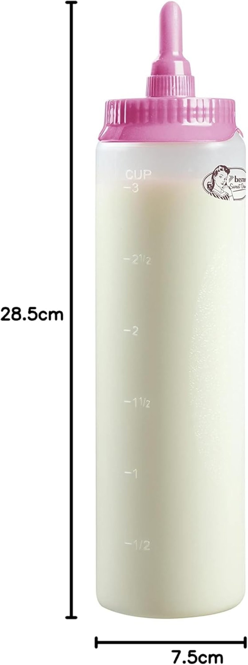 Bestron Tészta Adagoló Mérleg 700ml Palacsinta Fánk Muffin Tésztához Fehér