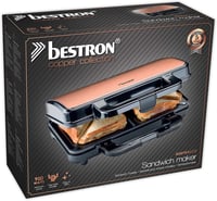 Bestron XL szendvicssütő 2 szendvicshez 900W automata hőmérséklet-szabályozással 6