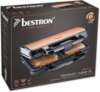 Bestron XL szendvicssütő 2 szendvicshez, automata hőmérséklet-szabályozás, fekete 7