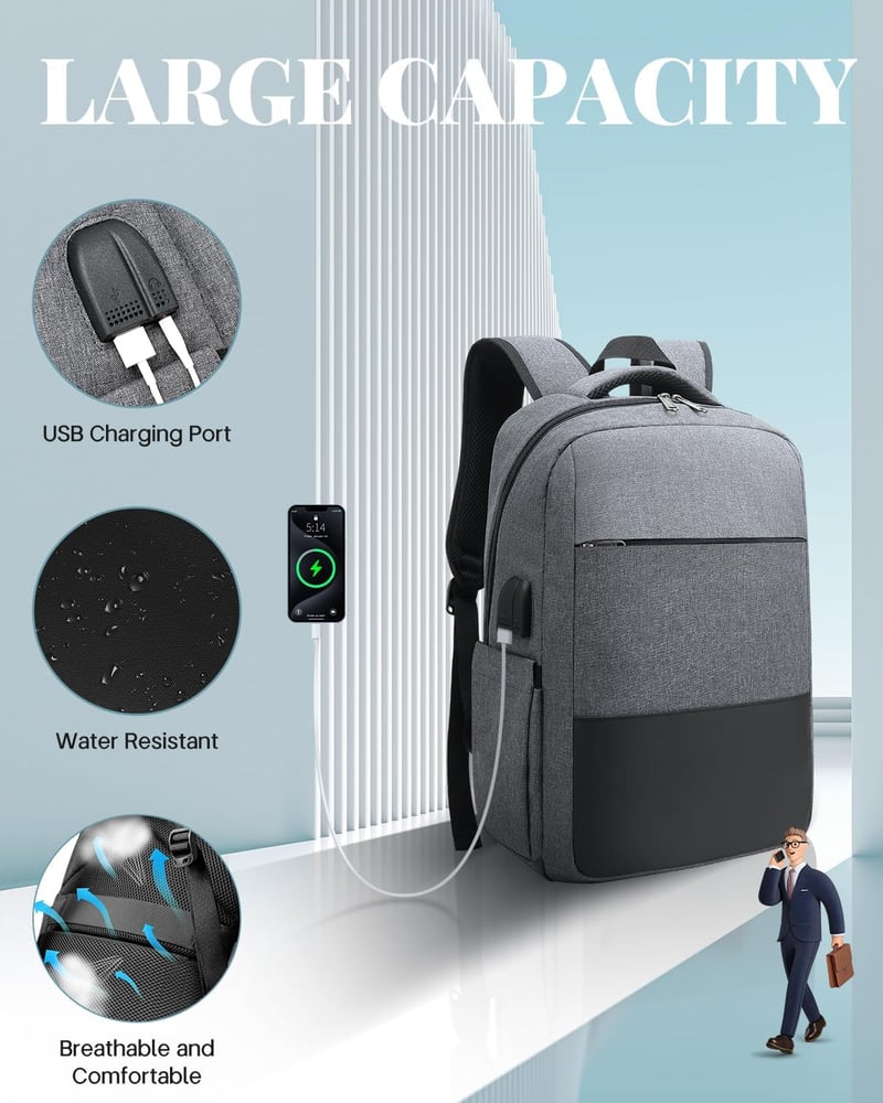 Besttravel Laptop Hátizsák 15,6 Hüvelykes Notebookhoz, Vízálló Iskolai Táska Munkához Utazáshoz Kempingezéshez