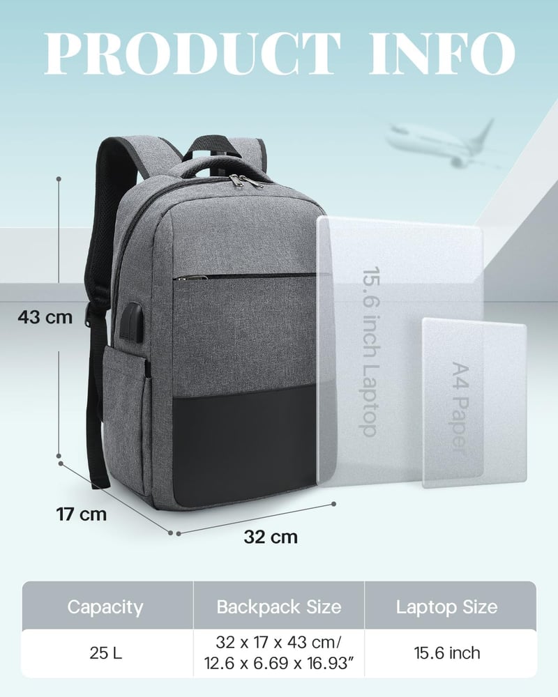 Besttravel Laptop Hátizsák 15,6 Hüvelykes Notebookhoz, Vízálló Iskolai Táska Munkához Utazáshoz Kempingezéshez