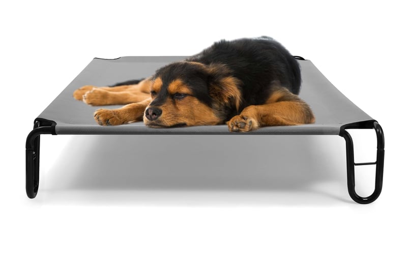 BestVida povišeni krevet za pse - 89x71x20 cm, vodootporan, sivi, za male pse, nosivosti 59 kg, s čeličnim okvirom