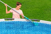 Akumulátorový bazénový vysávač Bestway AquaSurge, 251 cm, nádoba 0,54 litra, tyrkysovo-sivý, ručné ovládanie 2