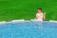 Akumulátorový bazénový vysávač Bestway AquaSurge, 251 cm, nádoba 0,54 litra, tyrkysovo-sivý, ručné ovládanie 9