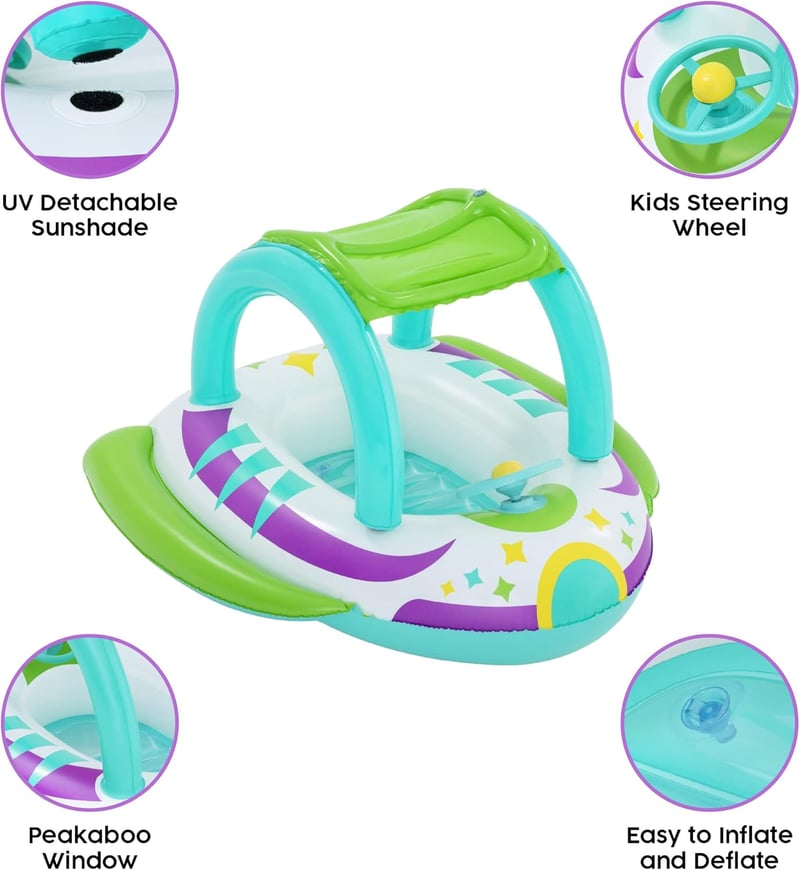 Bestway Autó Formájú Úszógumi Babáknak Többszínű - Space Splash Baby Float