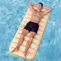 Saltea gonflabilă Bestway Comfort Plush Deluxe cu suport pentru pahar, 169x77,5x30,5 cm, 1 persoană, portocaliu/alb 2