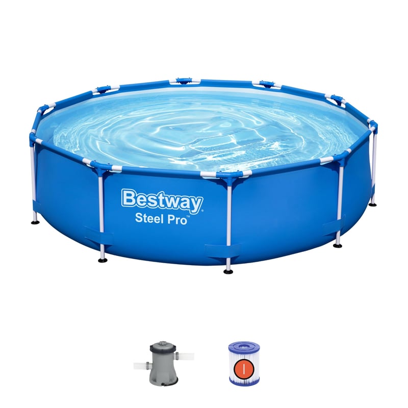 Bestway felfújható kerek medence 305x76 cm fekete A2100544 kerti strandmedence