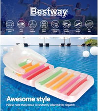 Bestway Nafukovacie ležadlo a kreslo 201 x 89 cm, skladacie plážové kreslo, viacfarebné, do bazéna 5