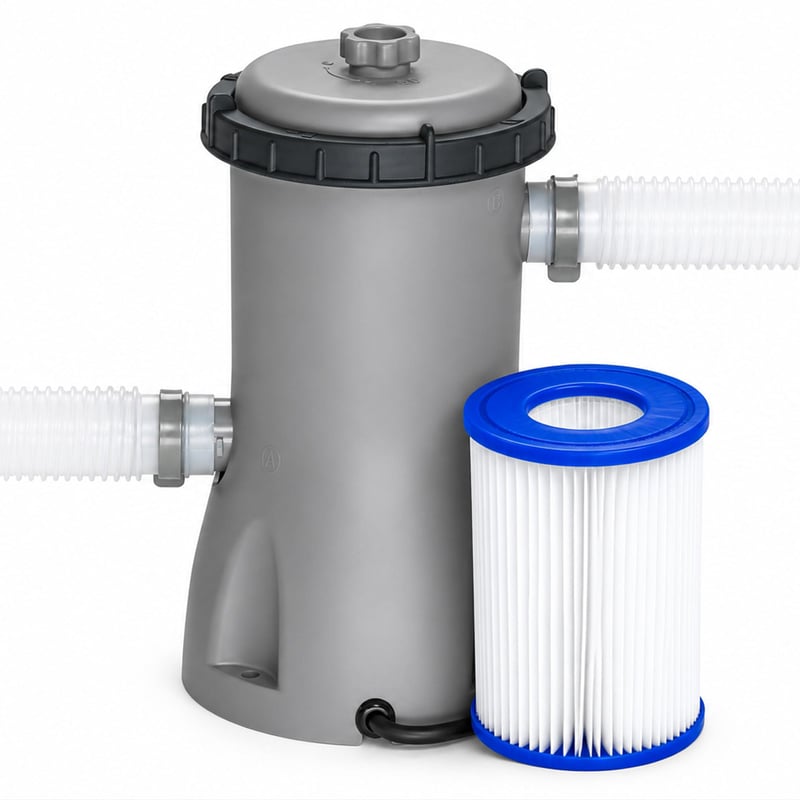 Filtračné čerpadlo Bestway Flowclear 800 gal pre bazény, pre nadzemné bazény s objemom 1100 – 17 400 litrov, s vymeniteľnou filtračnou vložkou, prietok 580 gal/h