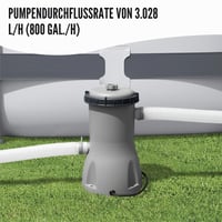 Filtračné čerpadlo Bestway Flowclear 800 gal pre bazény, pre nadzemné bazény s objemom 1100 – 17 400 litrov, s vymeniteľnou filtračnou vložkou, prietok 580 gal/h 5