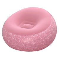 Nafukovacie kreslo Bestway Inflate-A-Chair 112x112x66 cm, ružové, zamatové vinylové ležadlo do interiéru aj exteriéru, pre 1 osobu 1