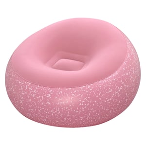 Bestway Inflate-A-Chair fotelja na napuhavanje 112x112x66 cm, ružičasta, lounge stolica od vinila s baršunastom površinom za unutarnju i vanjsku upotrebu, za 1 osobu