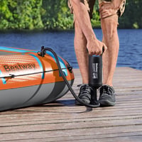 Bestway Kondor 3000 Felfújható Csónak 3 Személyes, Kormánylapáttal, Kézi/Lábpumpával, 246x122 cm, PVC Anyagból, Evezőkkel 3