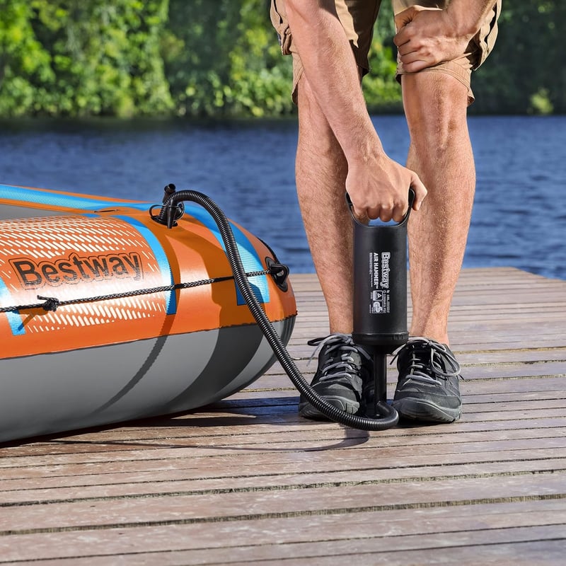 Bestway Kondor 3000 Felfújható Csónak 3 Személyes, Kormánylapáttal, Kézi/Lábpumpával, 246x122 cm, PVC Anyagból, Evezőkkel