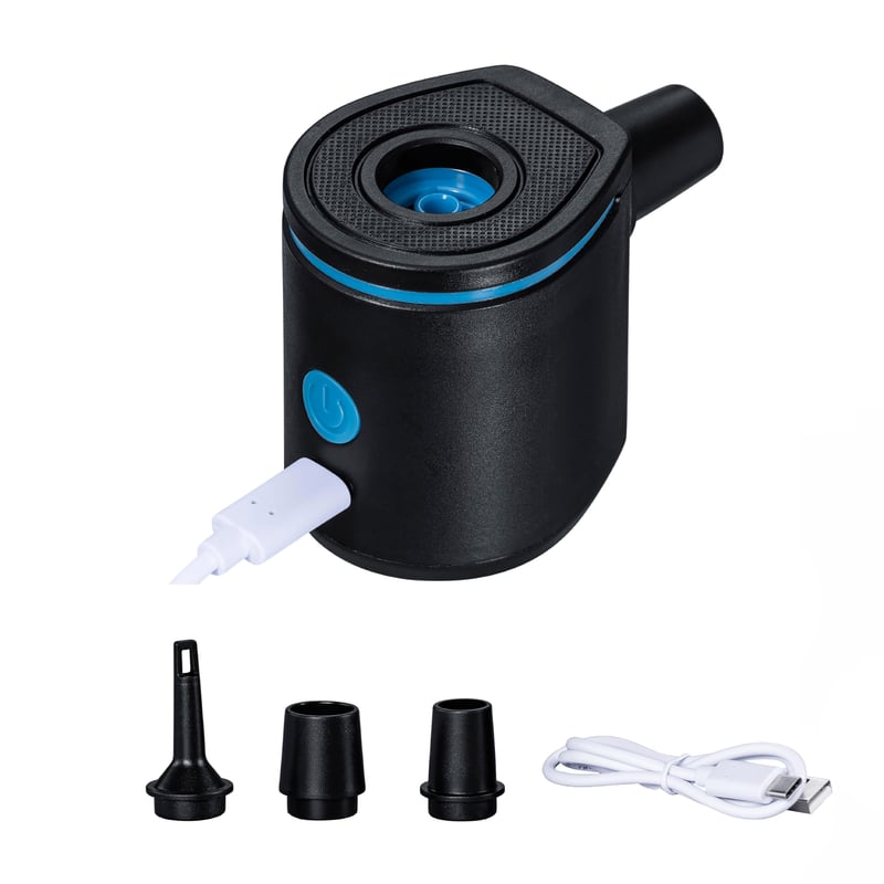 Elektrická pumpa Bestway PowerTouch Pocket USB, 90 l/min, tlak 300 mmH2O, s 3 adaptérmi na ventily, USB káblom a vreckom, 5,7 x 5 x 6,5 cm, powerbanka