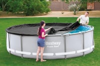 Bestway PVC Takaróponyva 427 cm Kerek Fekete 2