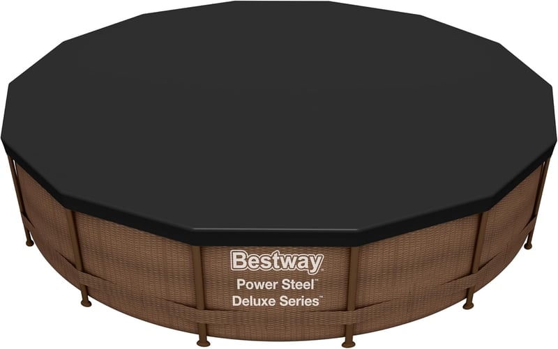 Bestway PVC Takaróponyva 427 cm Kerek Fekete