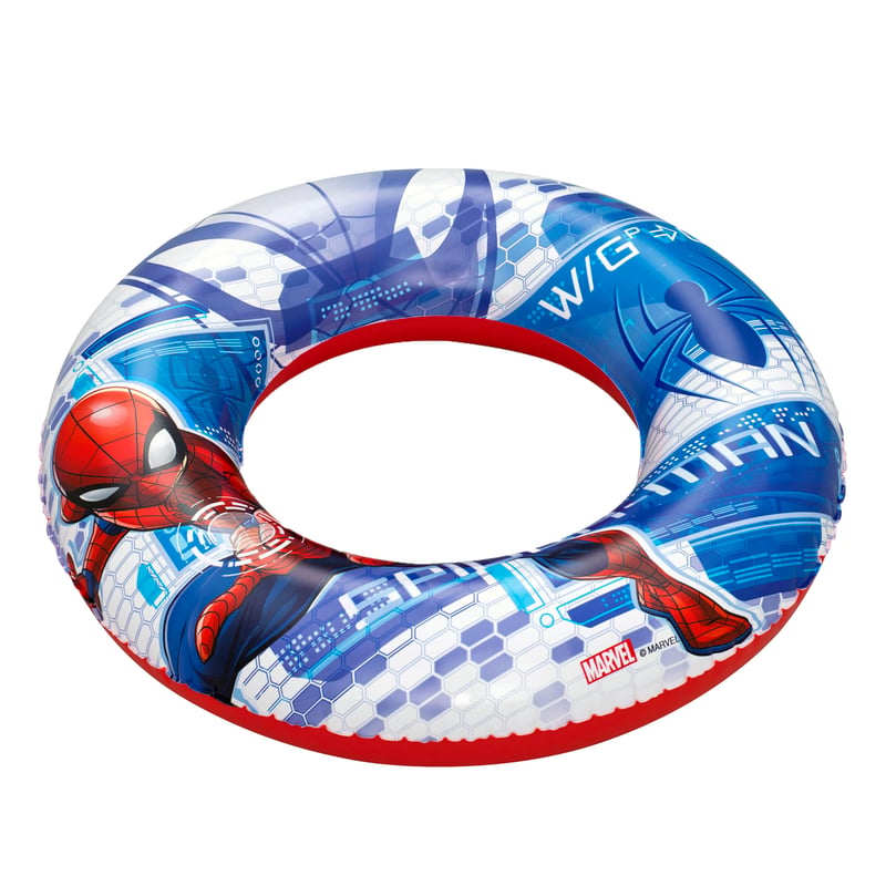 Colac de înot gonflabil Bestway Spider-Man pentru copii – 48 x 11 cm, ajutor pentru înot în piscină și la mare, pentru vârste între 3-6 ani