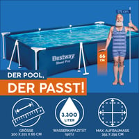 Piscină Bestway Steel Pro Frame fără pompă, 300 x 201 x 66 cm, albastru închis, dreptunghiulară 3