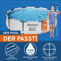 Bestway Steel Pro MAX 305x76 cm kerek medence szürke, szivattyú nélkül - Single 3