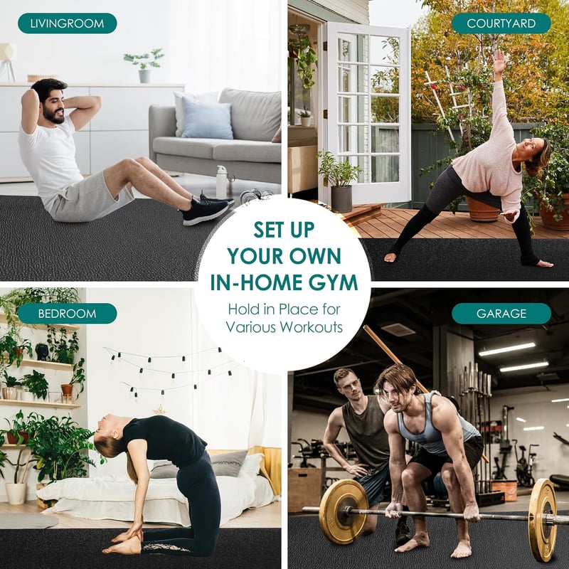 BesWin XXL Jógaszőnyeg 244x122 cm, Extra Vastag Fitness Mat, Csúszásmentes