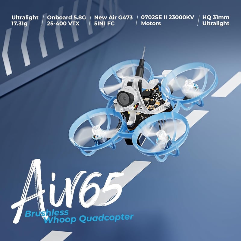 BETAFPV Air65 Brushless Whoop Drón - 65mm Ultrakönnyű Mikro RC Quadcopter, G473 5-in-1 ELRS Vevővel, C03 FPV Kamerával, 0702SE II Motorokkal