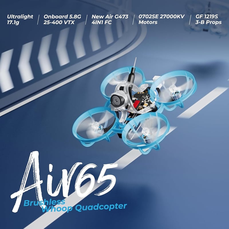 BETAFPV Air65 Brushless Whoop Drón - Ultrakönnyű 1S 65mm FPV Racing Quadcopter C03 Kamerával, ELRS Vevővel, 0702SE 27000KV Motorokkal Beltér